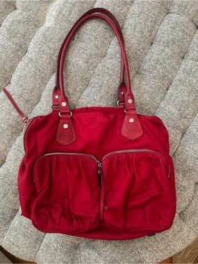 MZ Wallace Baby Jane cherry red bag- and small change purse EUC
